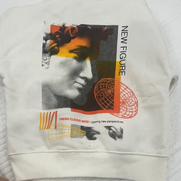 Zara Cream Hoodie with Graphic Print - Picture 3 of 3